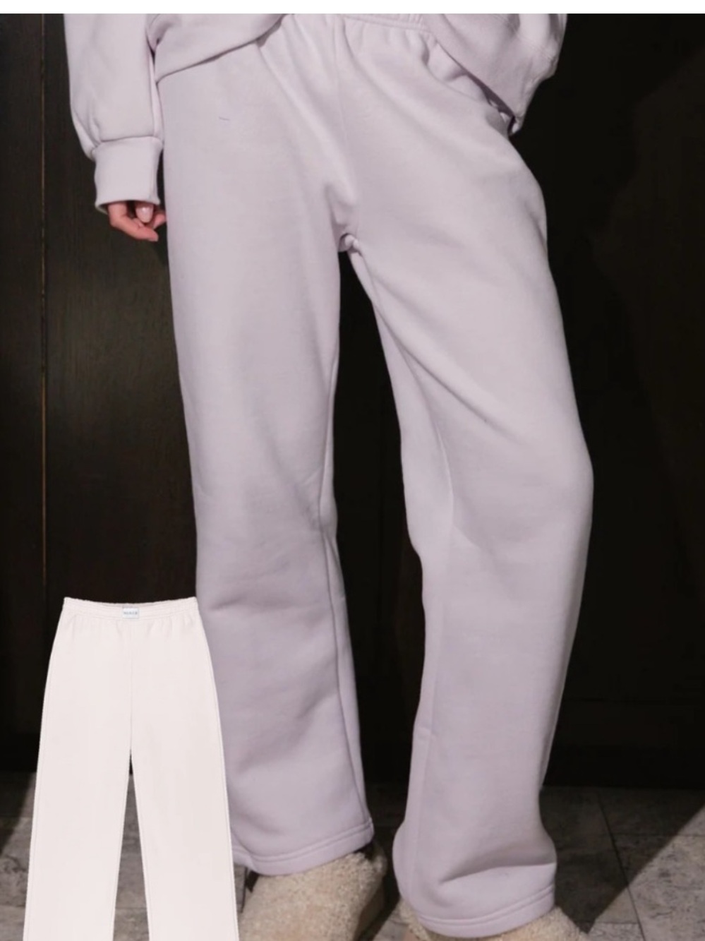 Women's Light Lavender Fleece Sweatpants - Relaxed Jogger